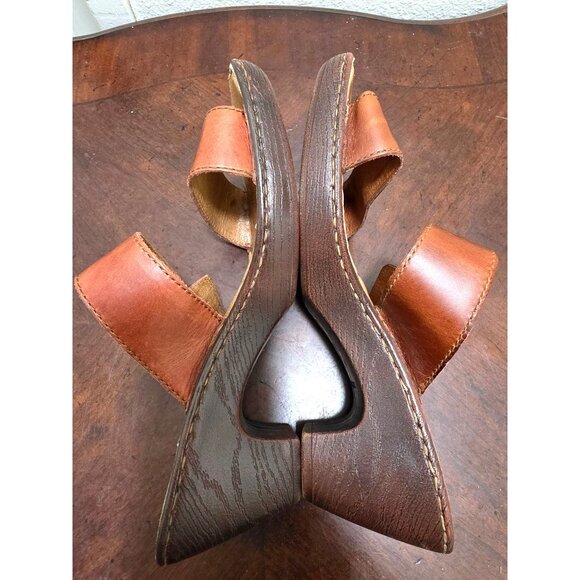 Born Women's Brown Leather Slide Y2k Sandals Adjustable Buckle Strap Size 11 - Picture 6 of 11